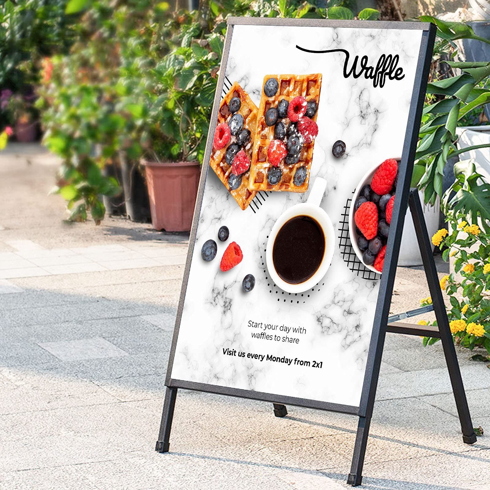 Heavy Duty A- Frame Sidewalks Poster stand 24 x 36 Inch Outdoor Sign Black Co…