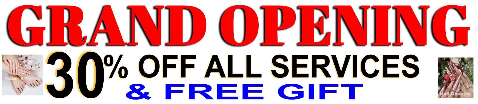 GRAND OPENING BANNER 13OZ, 36&Prime;X96&Prime; NEW.