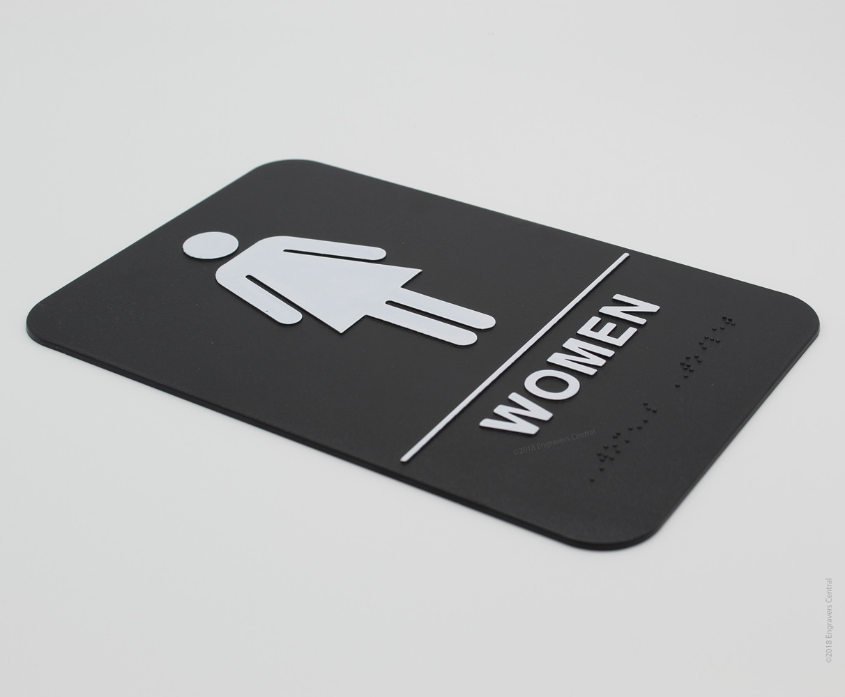 Men & Woman&rsquo;s Braille ADA Restroom Signs – Choose: Black or Blue