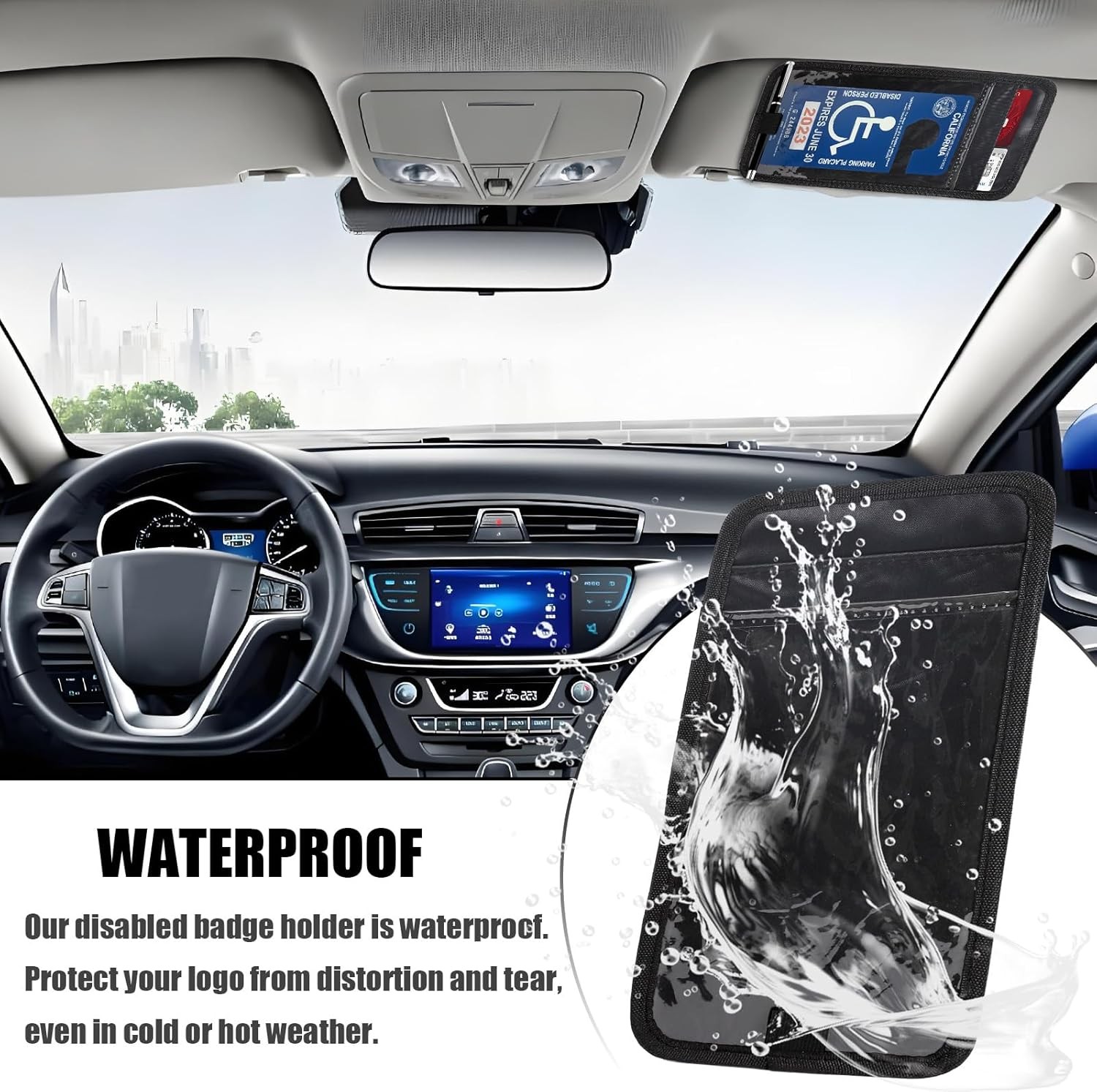 Car Visor Handicap Placard Holder, Disabled Parking Permit Sign Protector…