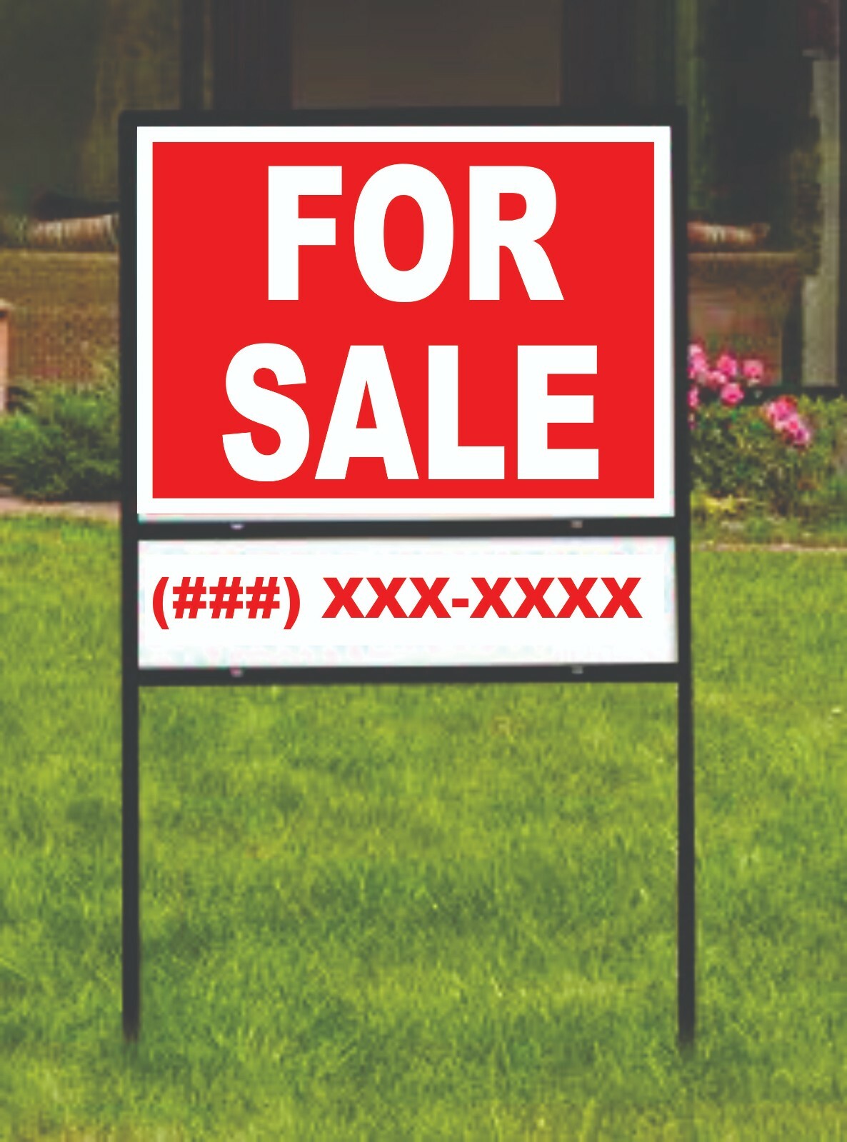 3-Pack, 24&Prime; x 18&Prime; Metal H-Frame for Real Estate signs w/ 24 x 6 Rider, Free Ship