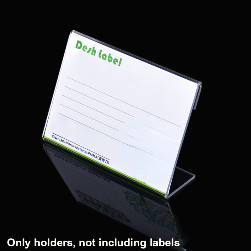 10pcs Acrylic Sign Display Holder Price Name Card Tag Label Stand Bracket Holder
