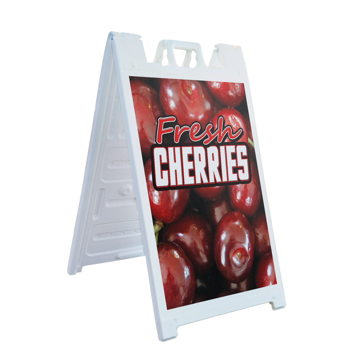 A-frame Sidewalk Coroplast Fresh Cherries 24&Prime; x 36&Prime; Double Sided A-Frame Sidewal