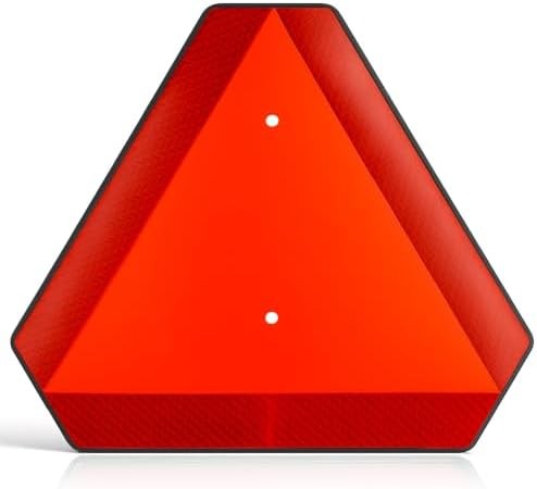 Slow Moving Vehicle Safety Sign,Slow Moving Vehicle Triangle Sign,Plastic 14&Prime;x16