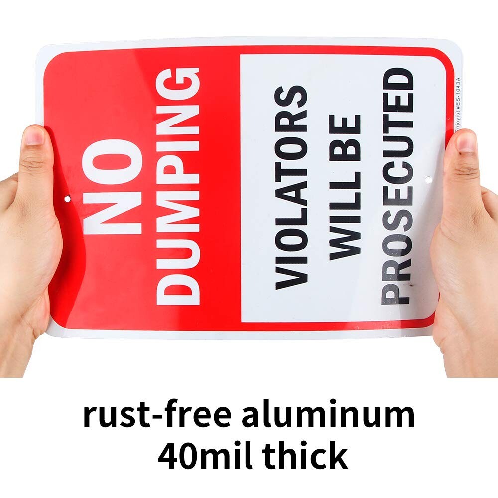 2 Pack No Dumping Sign 10x 7 .04&Prime; Aluminum Sign Rust Free Aluminum-UV Protected