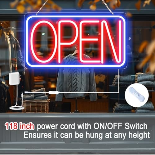 16.5&Prime; X 9&Prime; Led Neon Open Signs for Business Ultra Bright Plug In Electric Light