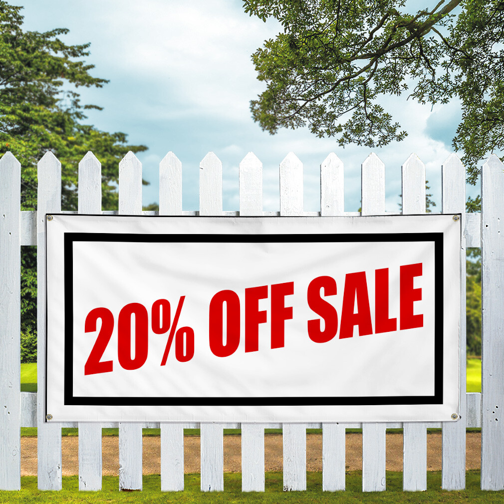Vinyl Banner Multiple Sizes 20% off Sale Promotion Business Business Outdoor