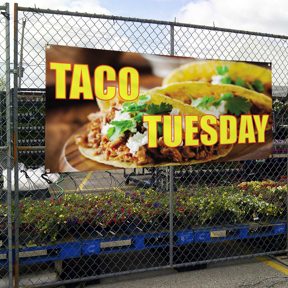 Vinyl Banner Multiple Sizes Taco Tuesday Outdoor Advertising Printing A Outdoor