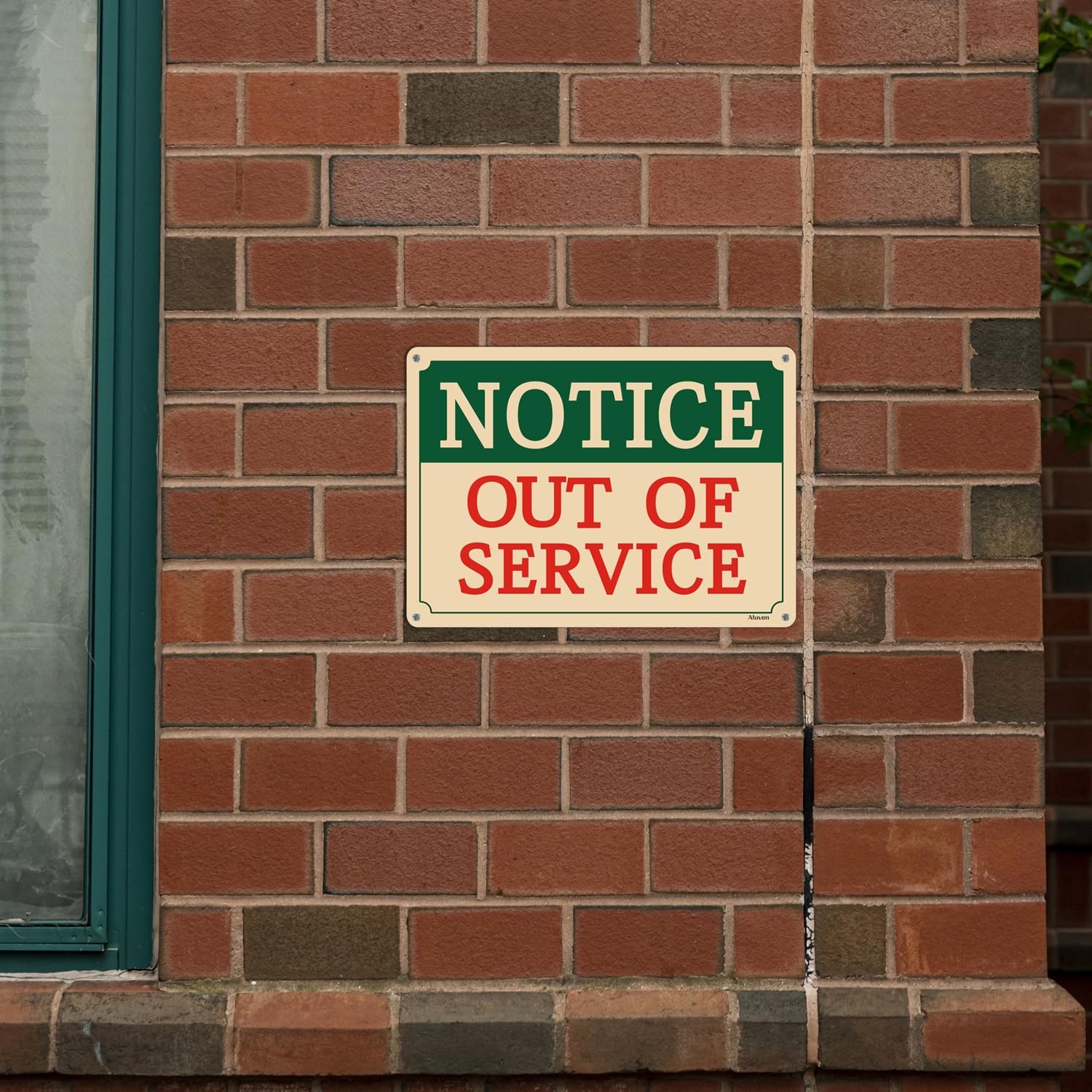 2 PCS Notice Out Of Service Warning Signs Metal Reflective Aluminum 10×7 Inch