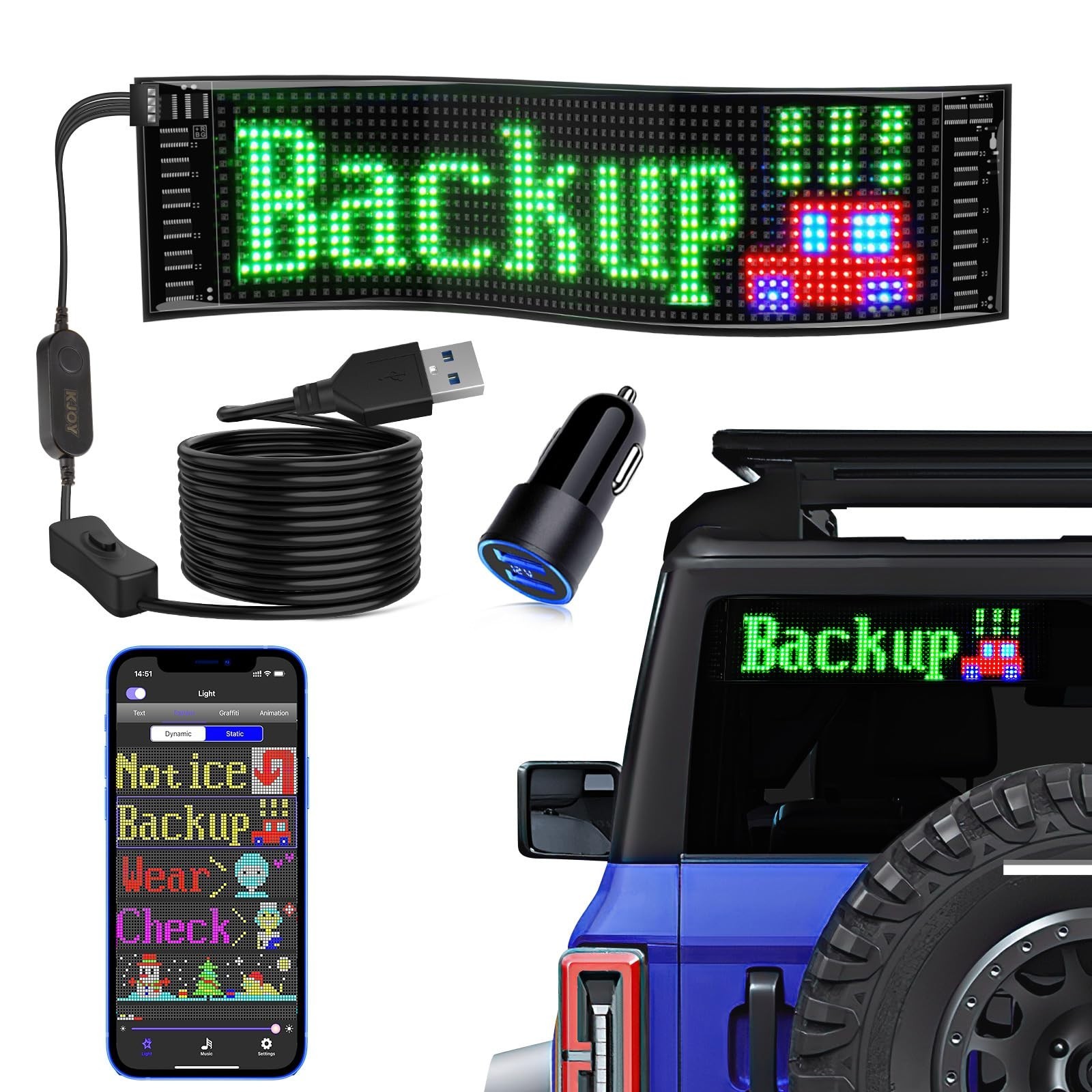 Programmable LED Sign with Bluetooth App Control – Custom Text & Animation for C