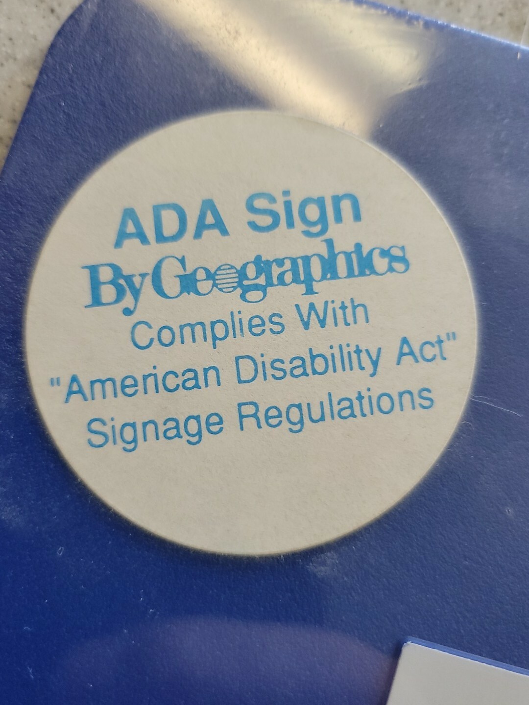 ADA Stairs Sign with Braille Adhesive Door Plate 9&Prime; x 6&Prime; Blue
