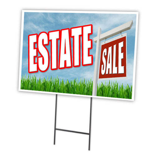 Estate Sale Yard Sign & Stake outdoor plastic coroplast window