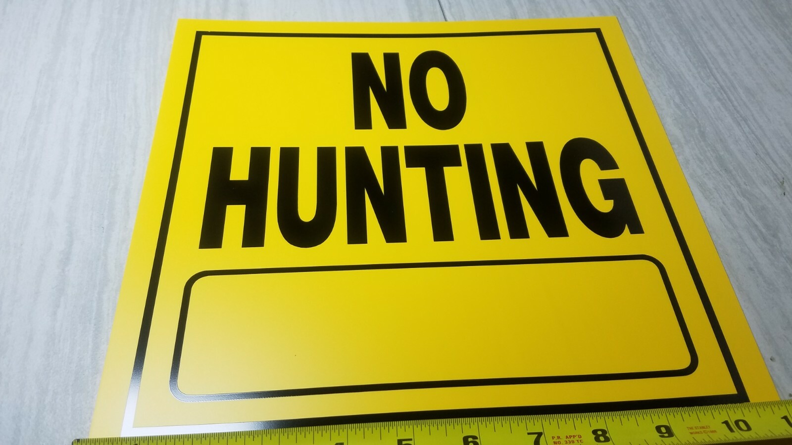 2 Signs NO HUNTING PLUS FILL IN 11&Prime; X 11&Prime; Plastic Styrene