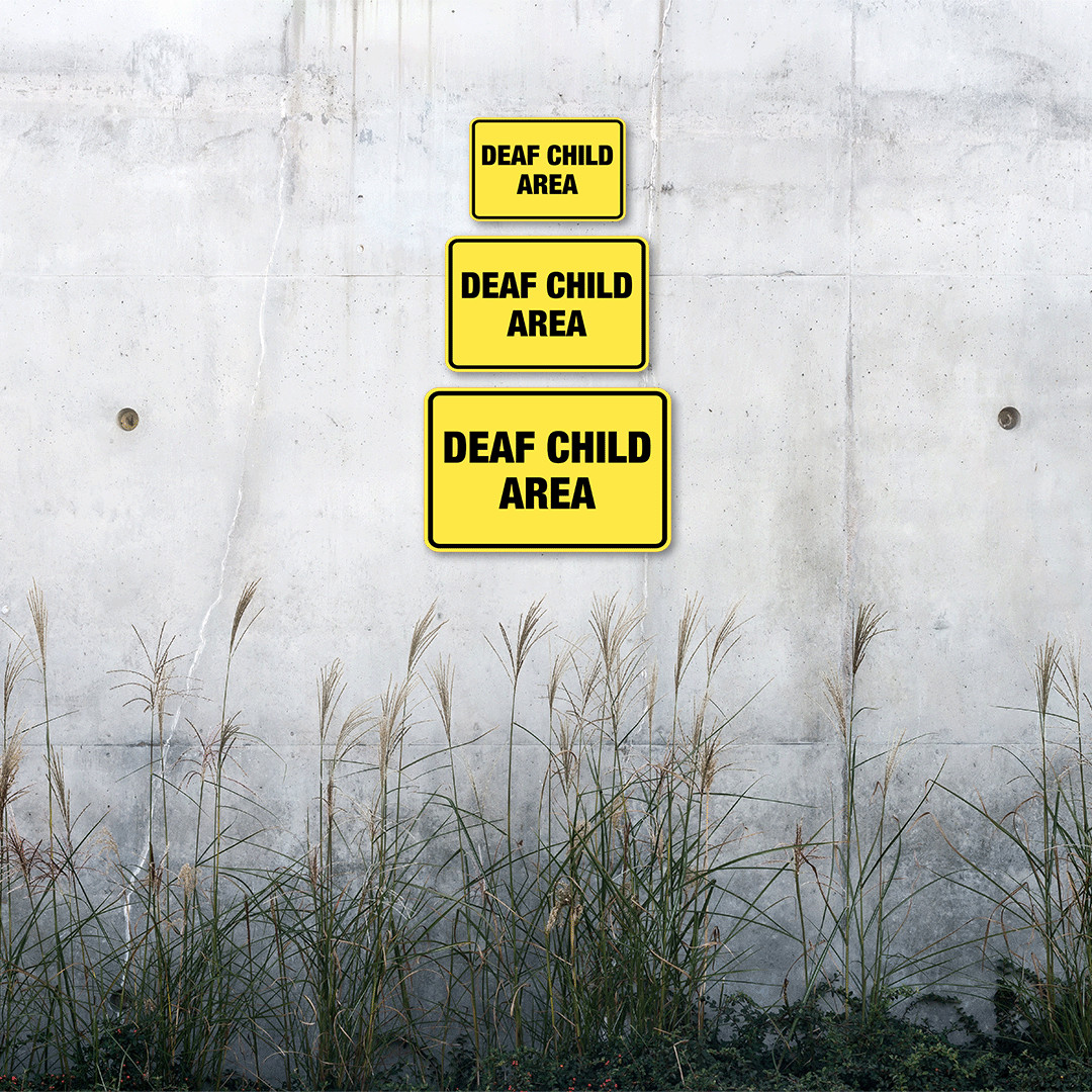 Classic Framed Plus Deaf Child Area Wall or Door Sign | Children Safety Sign