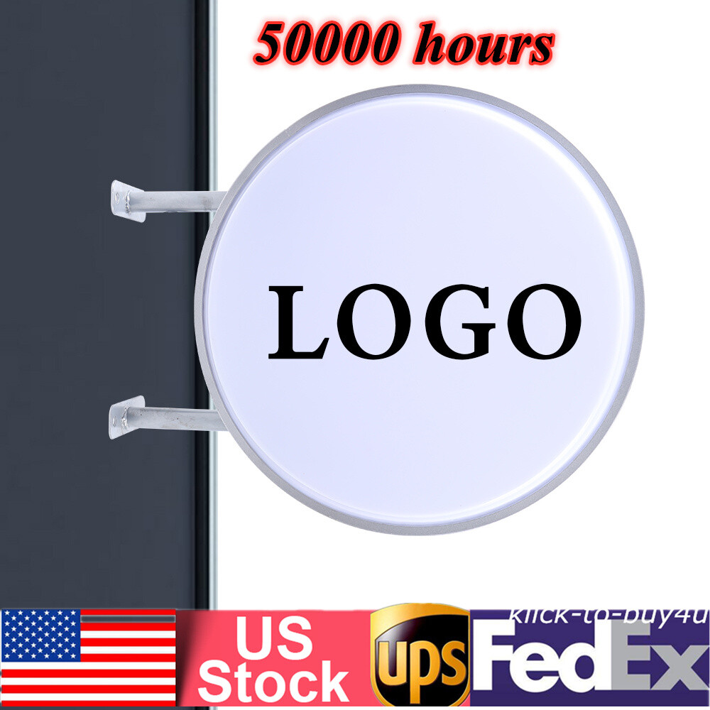20&Prime; LED Double Sided Round Light Box Outdoor Sign Advertising Projecting Light