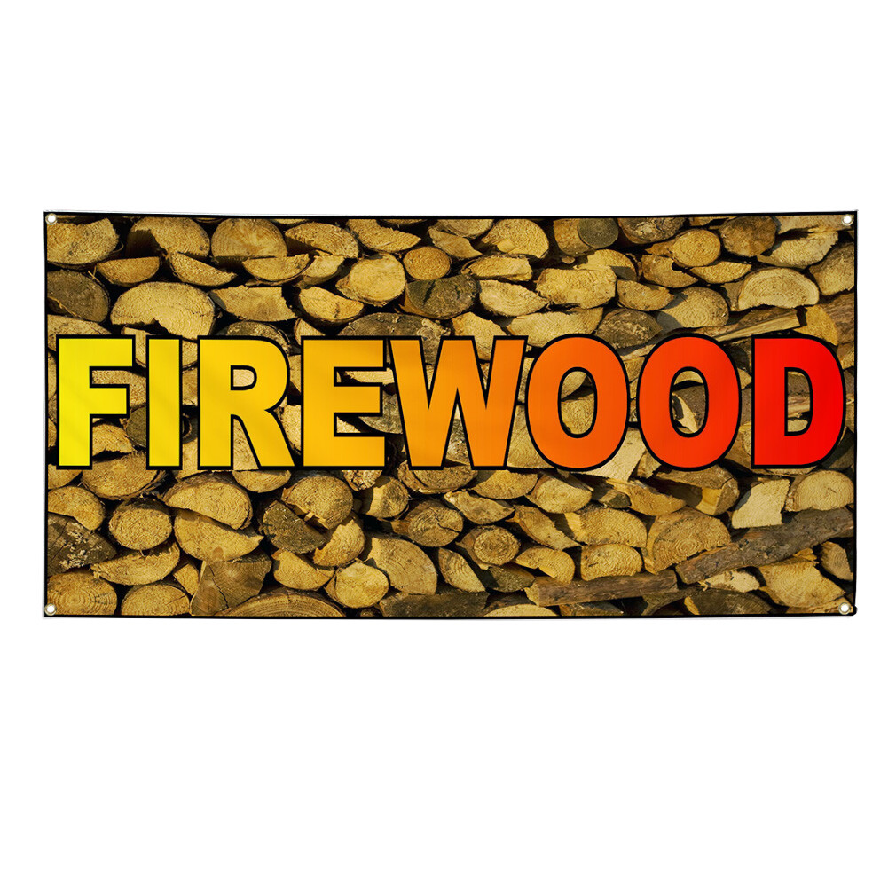 Vinyl Banner Multiple Sizes Firewood Business Weatherproof Industrial Yard Signs
