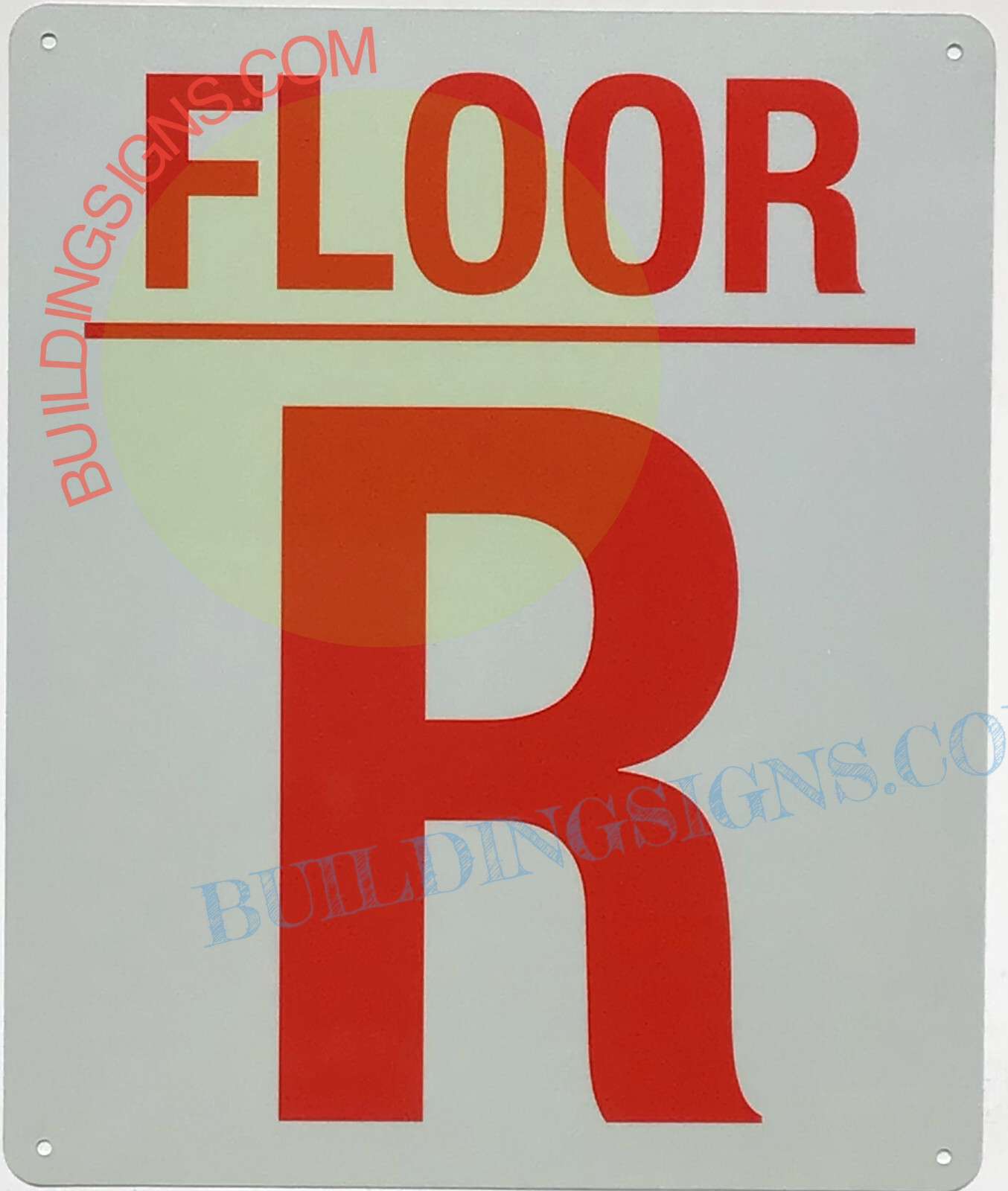 R FLOOR SIGN (10×12, White, Aluminum)-REF24-1027