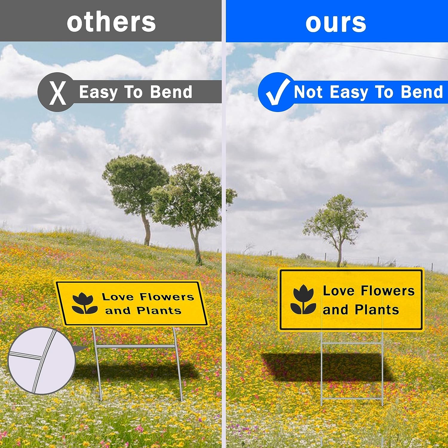 25 Pack Yard Sign Stakes Metal，Yard Stakes for Signs 16.5×7 Inches