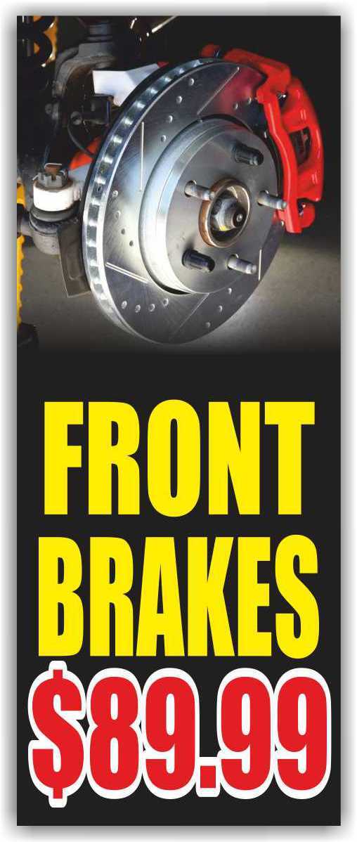 Front Brakes Advertising Banner Vinyl Mesh Sign Auto Car Repair Service Garage