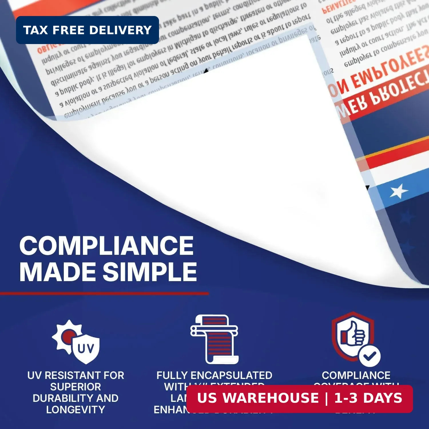 2026 Florida State & Federal Mandatory Labor Law Poster, OSHA Compliant (English