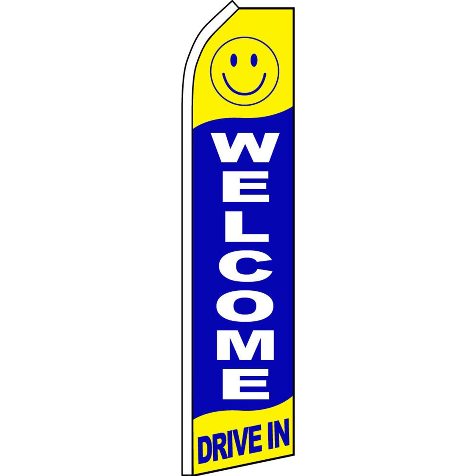 Welcome Drive In 2 1/2 ft X 11 1/2 ft Swooper Flag