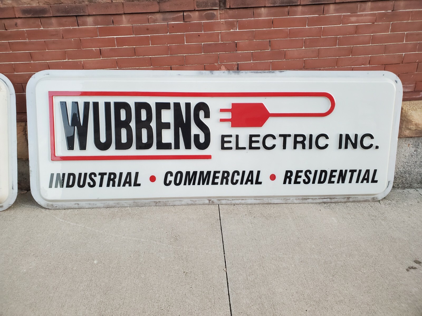 2 sides 97&Prime; plastic sign wubbens electric inc industrial commercial residential