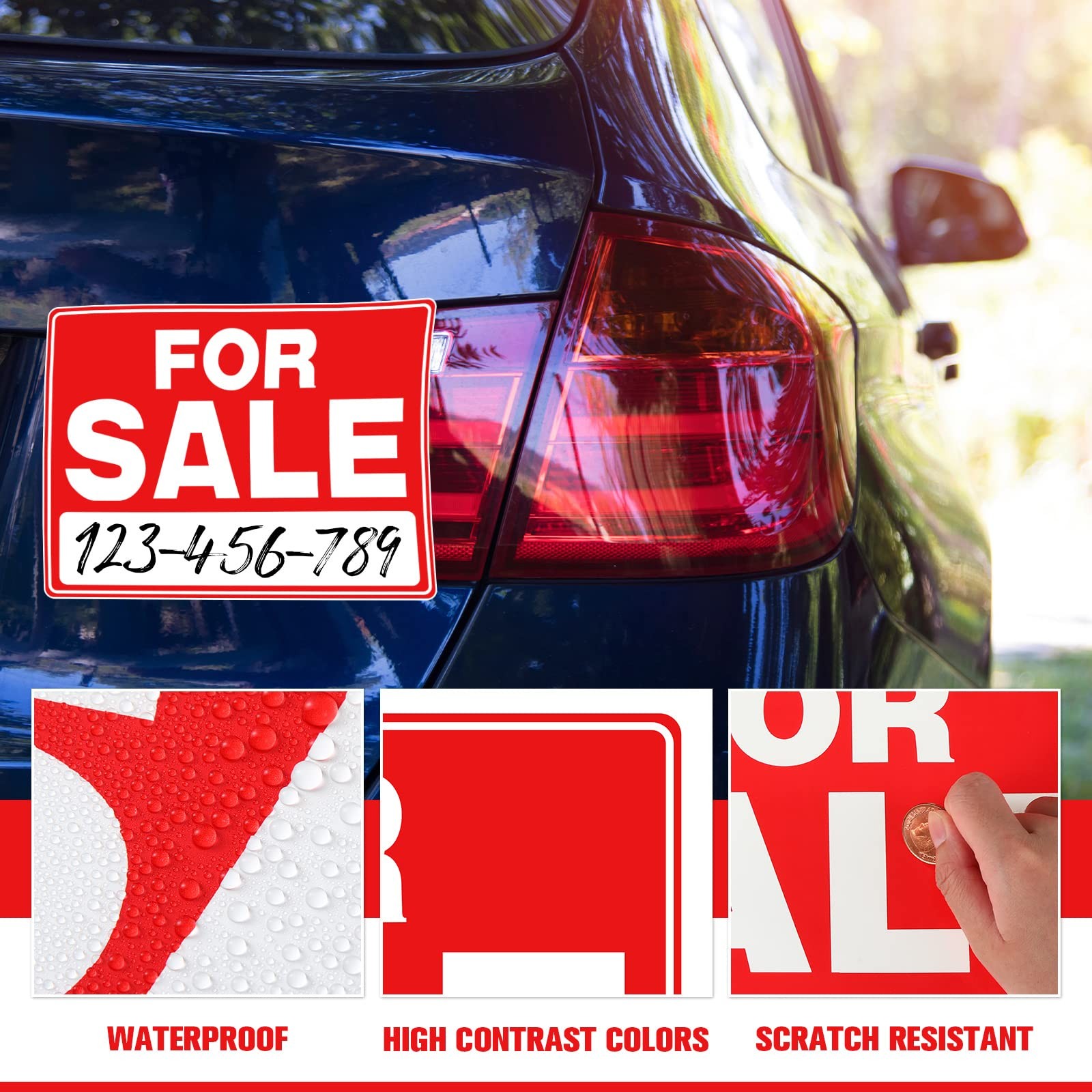 Sale Signs 25 Pcs 9 x 12 Inches Classic Waterproof Rust Free Plastic Stickers