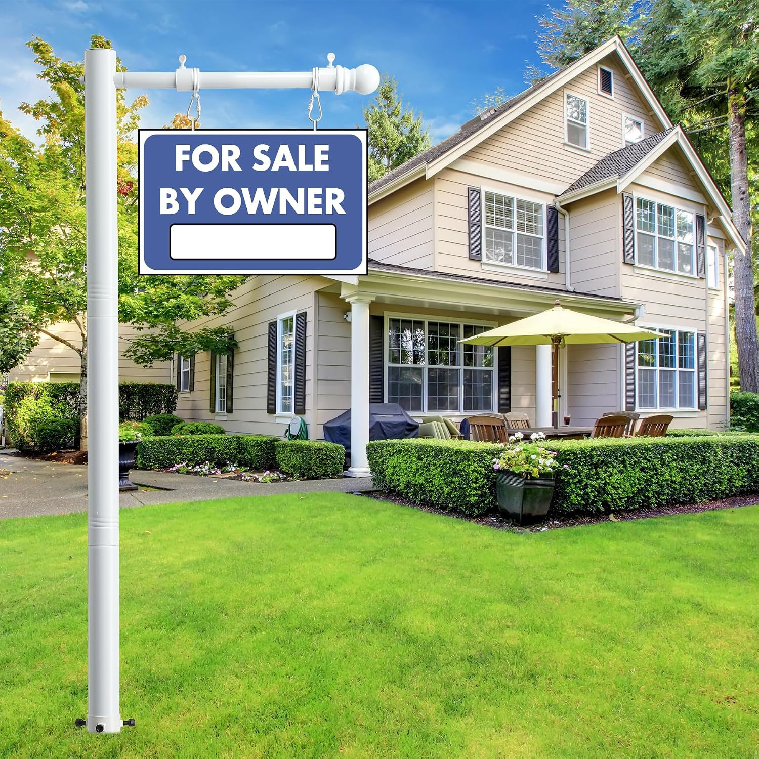 100&Prime; Heavy-Duty Alloy Real Estate Sign Post Commercial Yard Sign with 35&Prime; Arm &