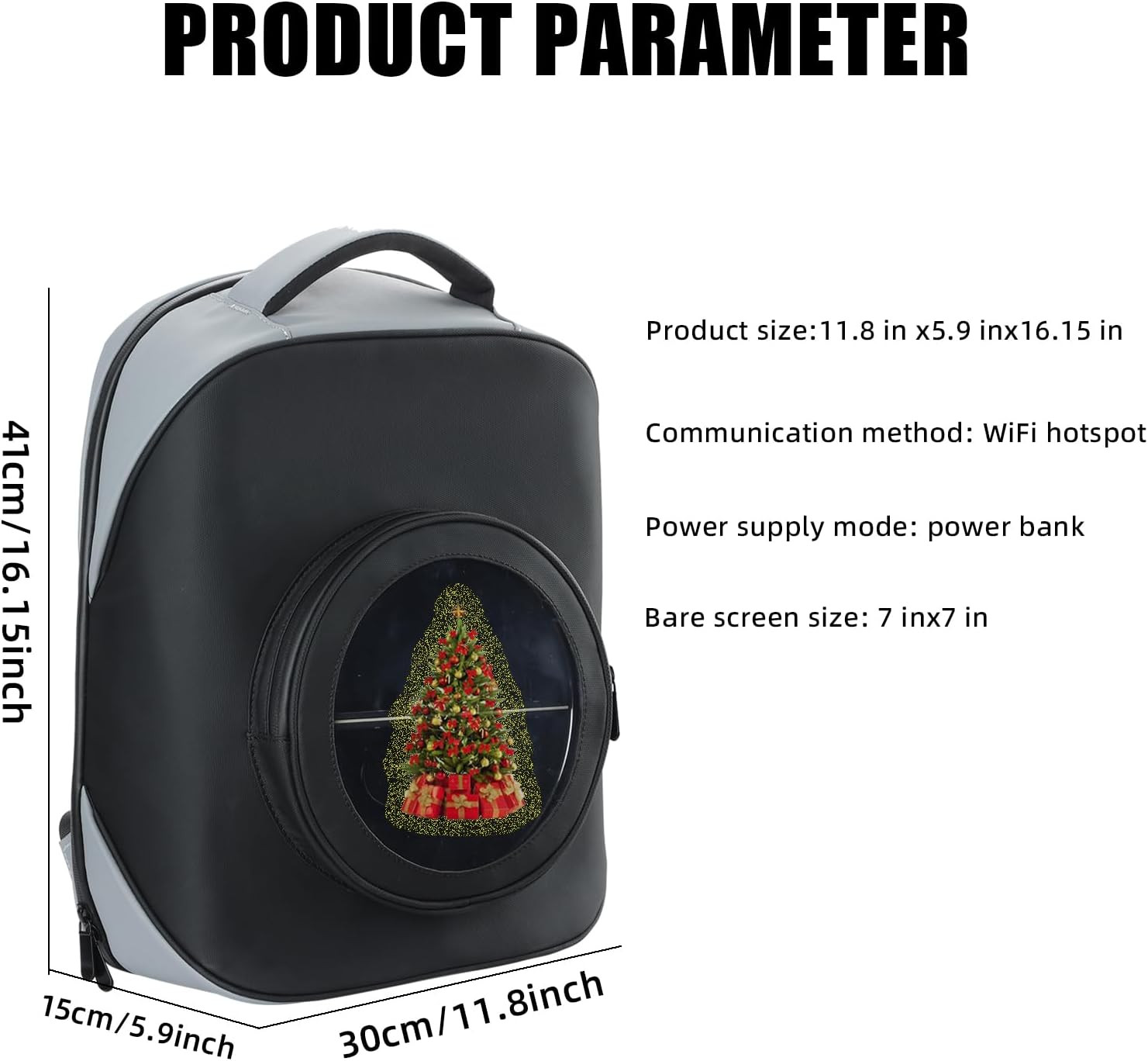 3D Hologram Fan Led Backpack,16.1&Prime; 3D Hologram Projector Advertising Commercial