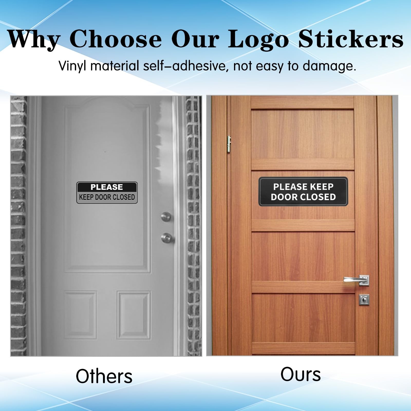2Pcs Please Keep Door Closed Sign for House,Adhesive Door Stickers for Indoor…