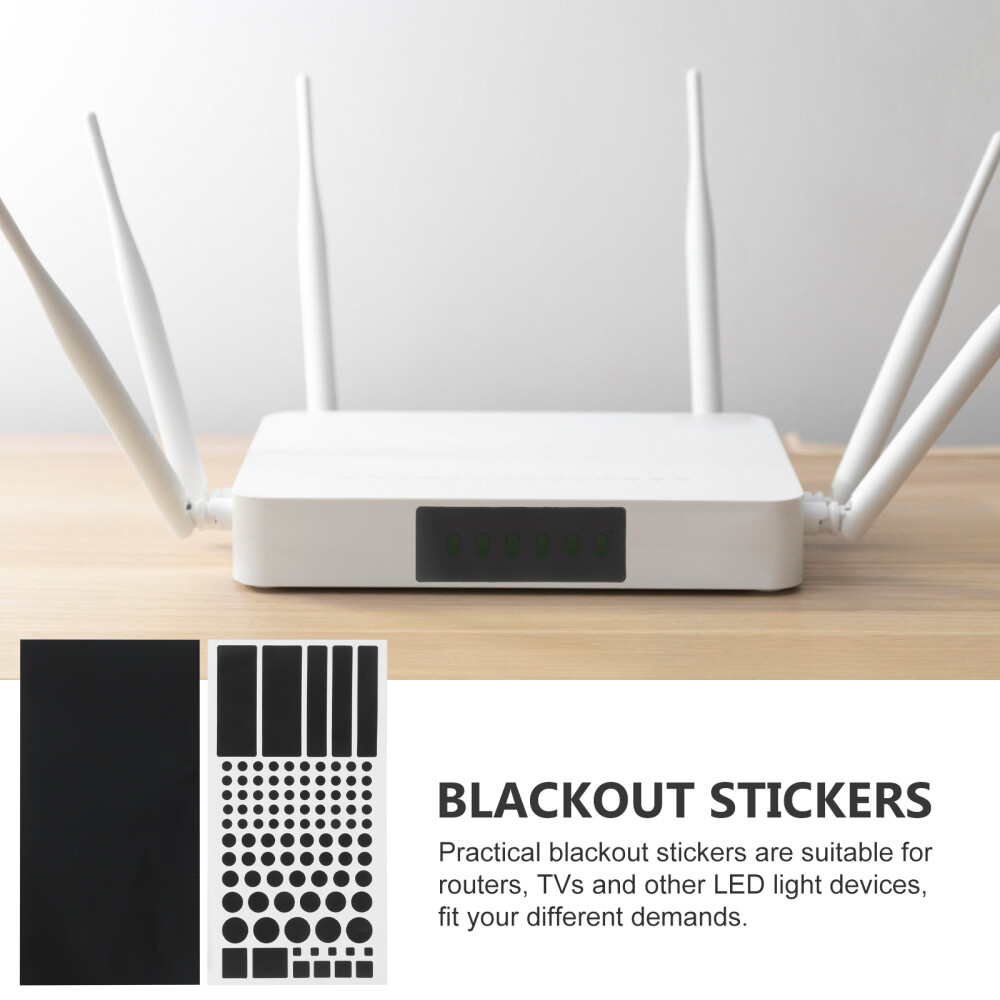 2 Sheets LED Light Shielding Sticker Dimming Tape Blocking Stickers Router Tv