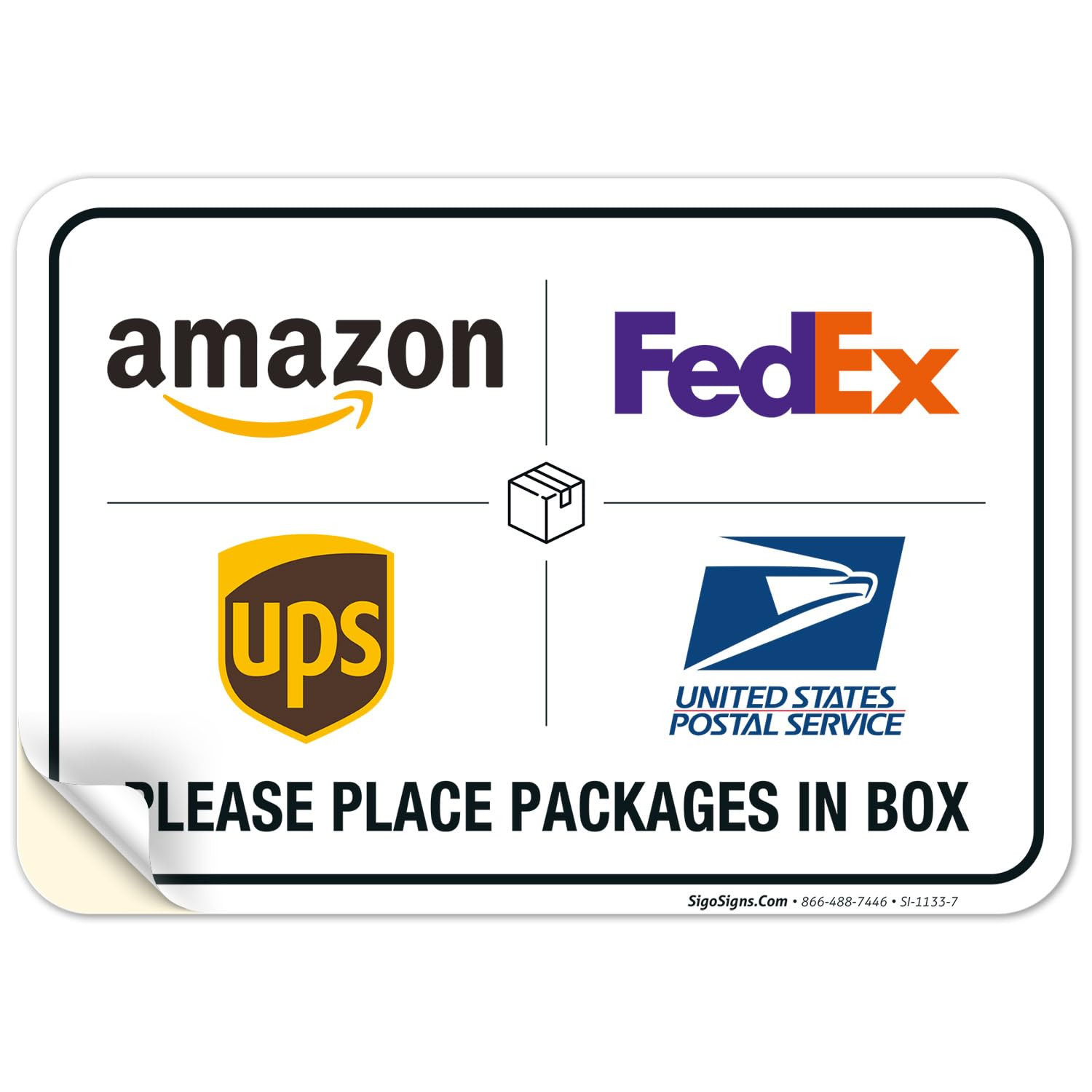 Package Delivery Sign, Delivery Instructions Fedex Amazon Ups USPS Sign, 10X7 In