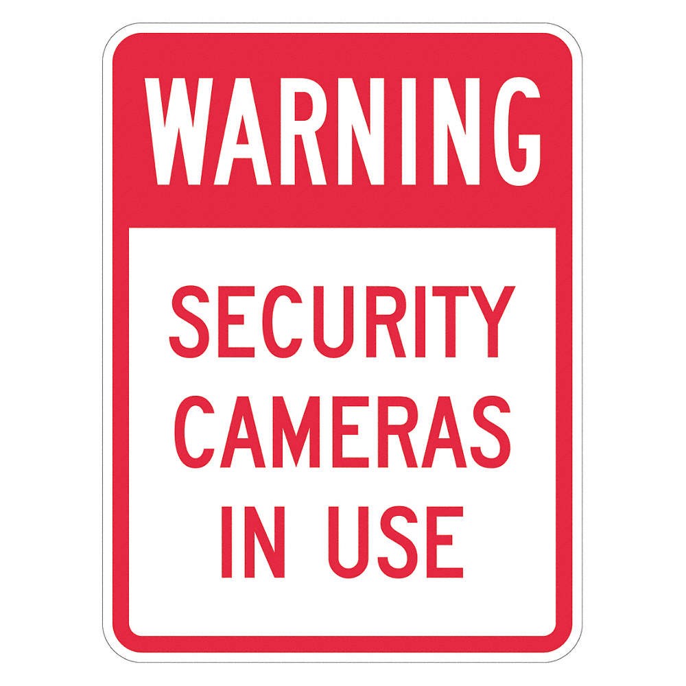 LYLE T1-1439-HI_12x18 Rflctv Surveillance Warning Sign,18x12in 449D34