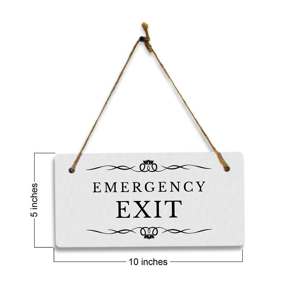 Emergency Exit 5&Prime; x 10&Prime; Hanging Wall or Door Sign | Rustic Twine