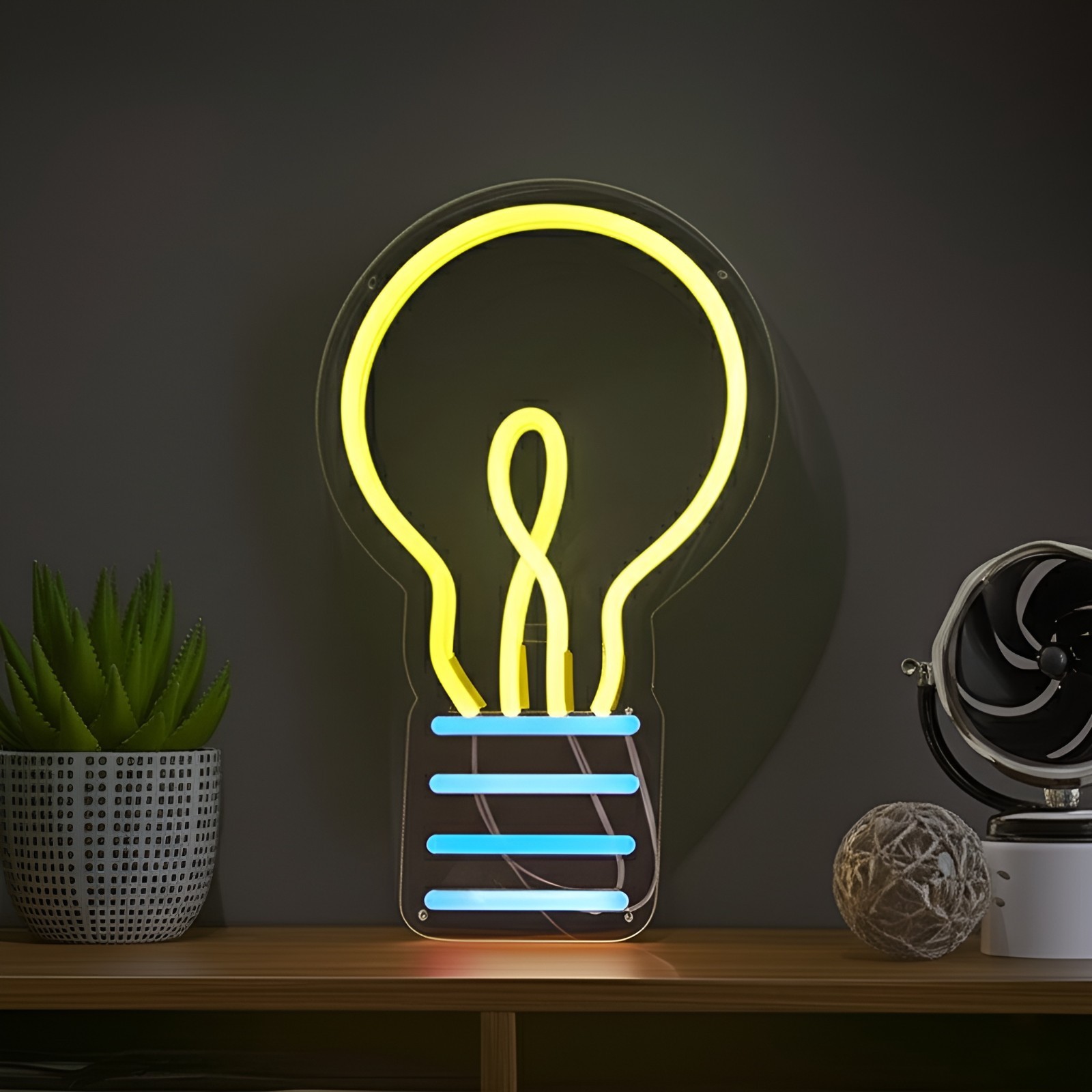 Bulb LED Neon Sign Light Decoration USB Dimmable Office Living Room Idea Gift