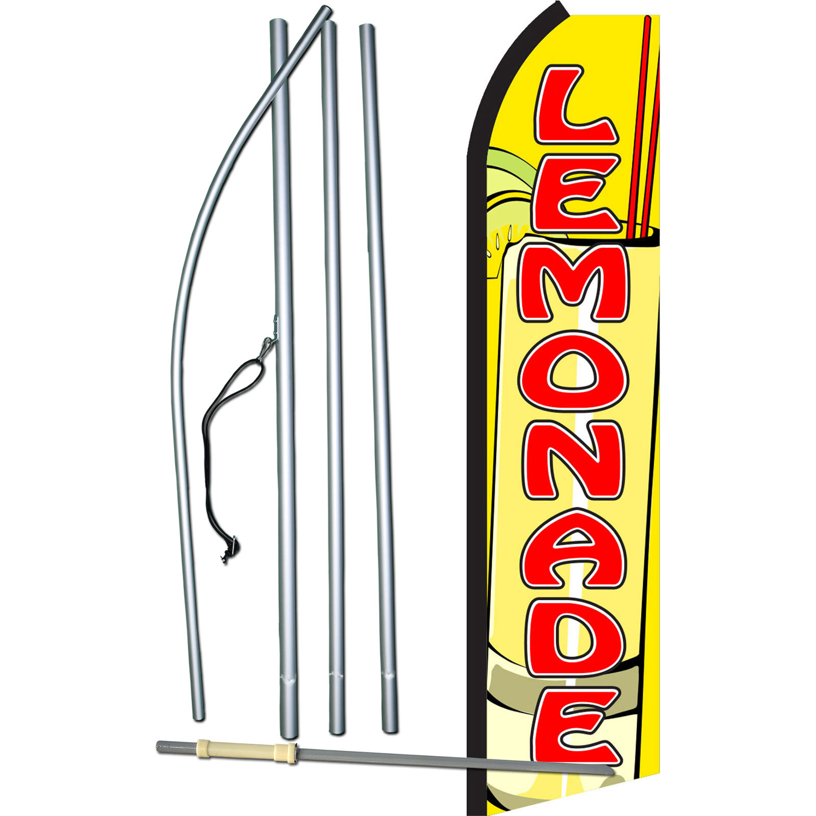 Lemonade Yellow And Red Complete Swooper Flag Bundle