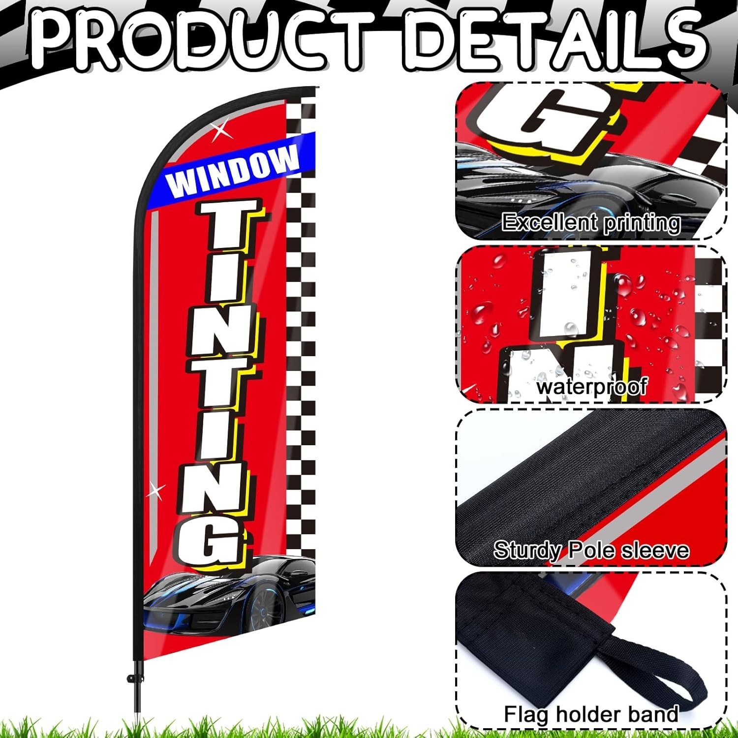Advertising Feather Flag 7 ft Advertising Swooper Flag Banner Signs with Pole…