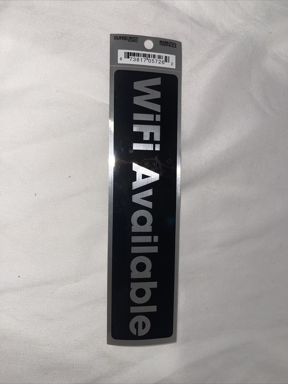 New WiFi Available Sticker Decal Glossy Black SIlver Weather Resistant 7.5&Prime; x 2&Prime;