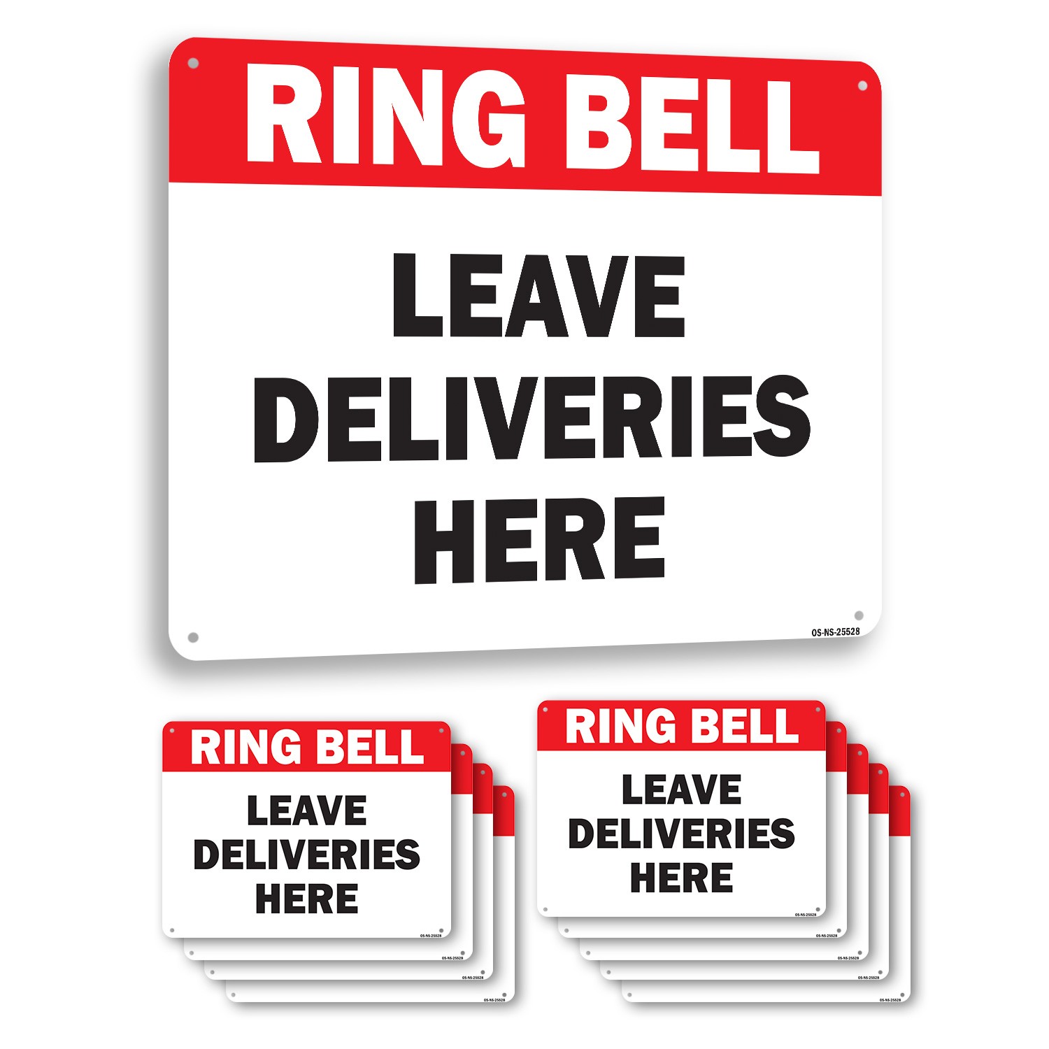 Ring Bell Leave Deliveries Here Public Safety Sign Metal, Decal – 5 or 10 Pack