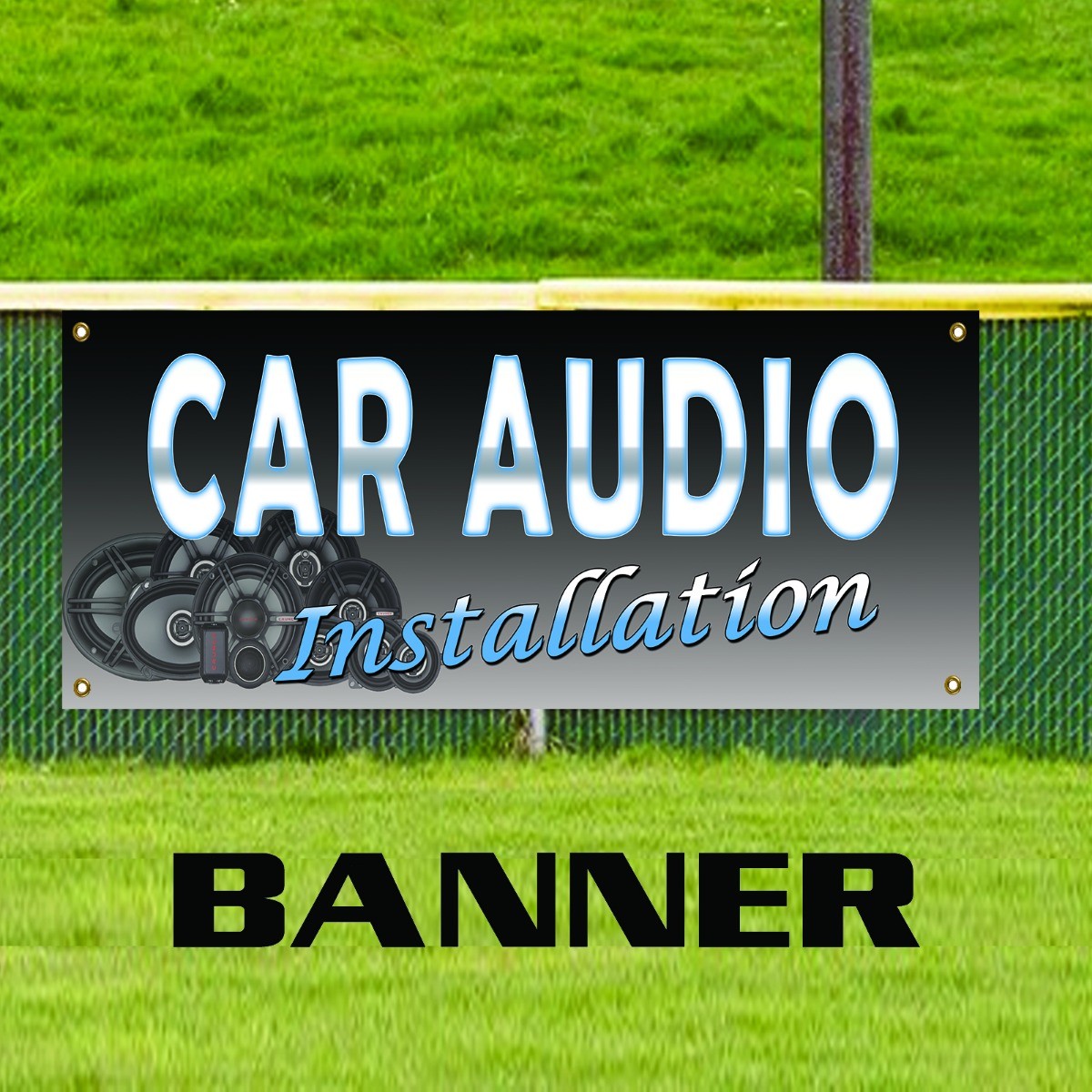 Car Audio Installation Vinyl Banner Sign Stereo Speakers Auto Repair Amps
