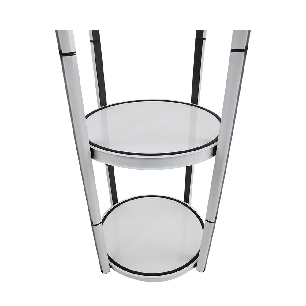 81.1in Portable Round Twist Display Counter with Top Light Clear Magnetic Panels