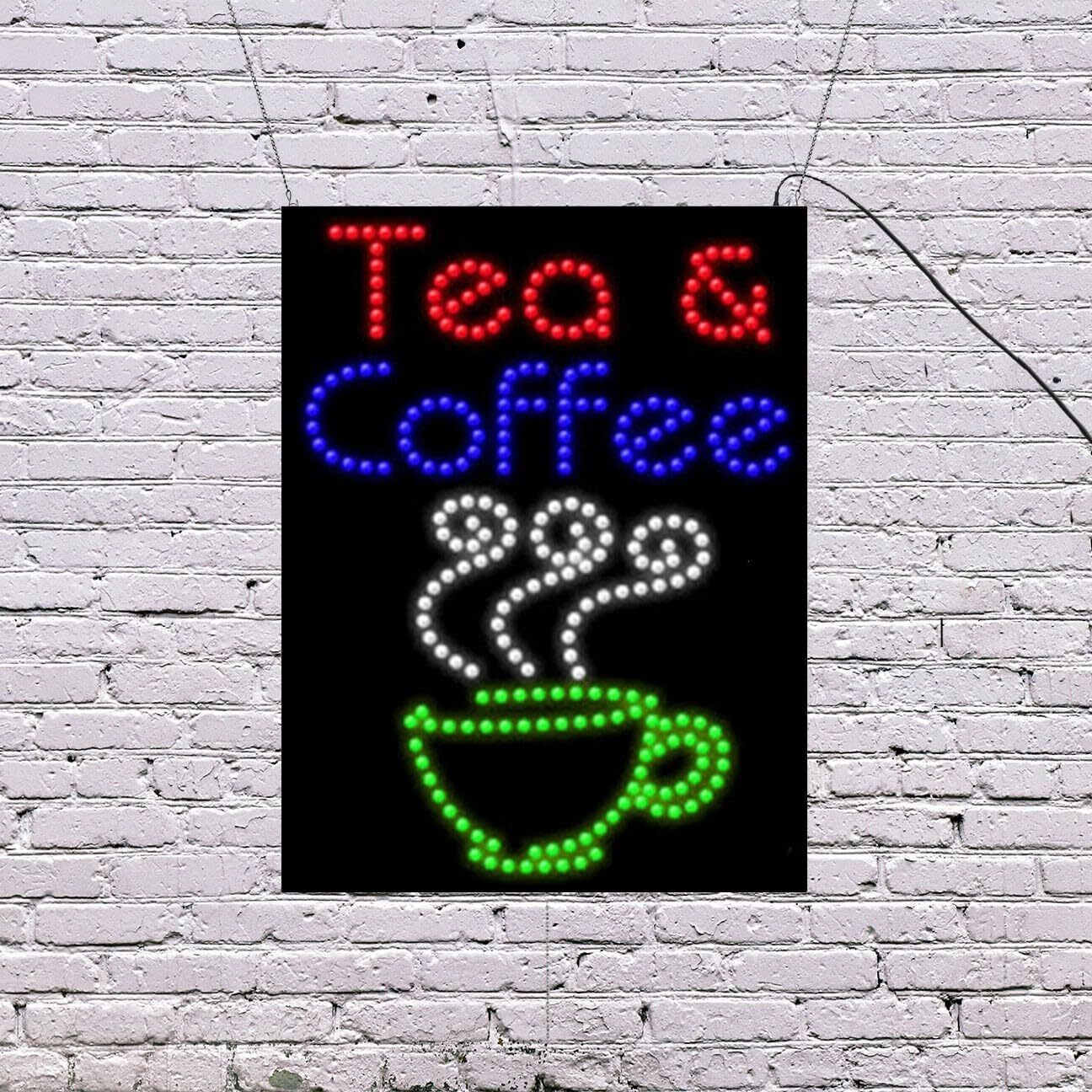 LED Tea & Coffee Sign | Light Up Sign | 26&Prime;H x 20&Prime;W x 2&Prime;D