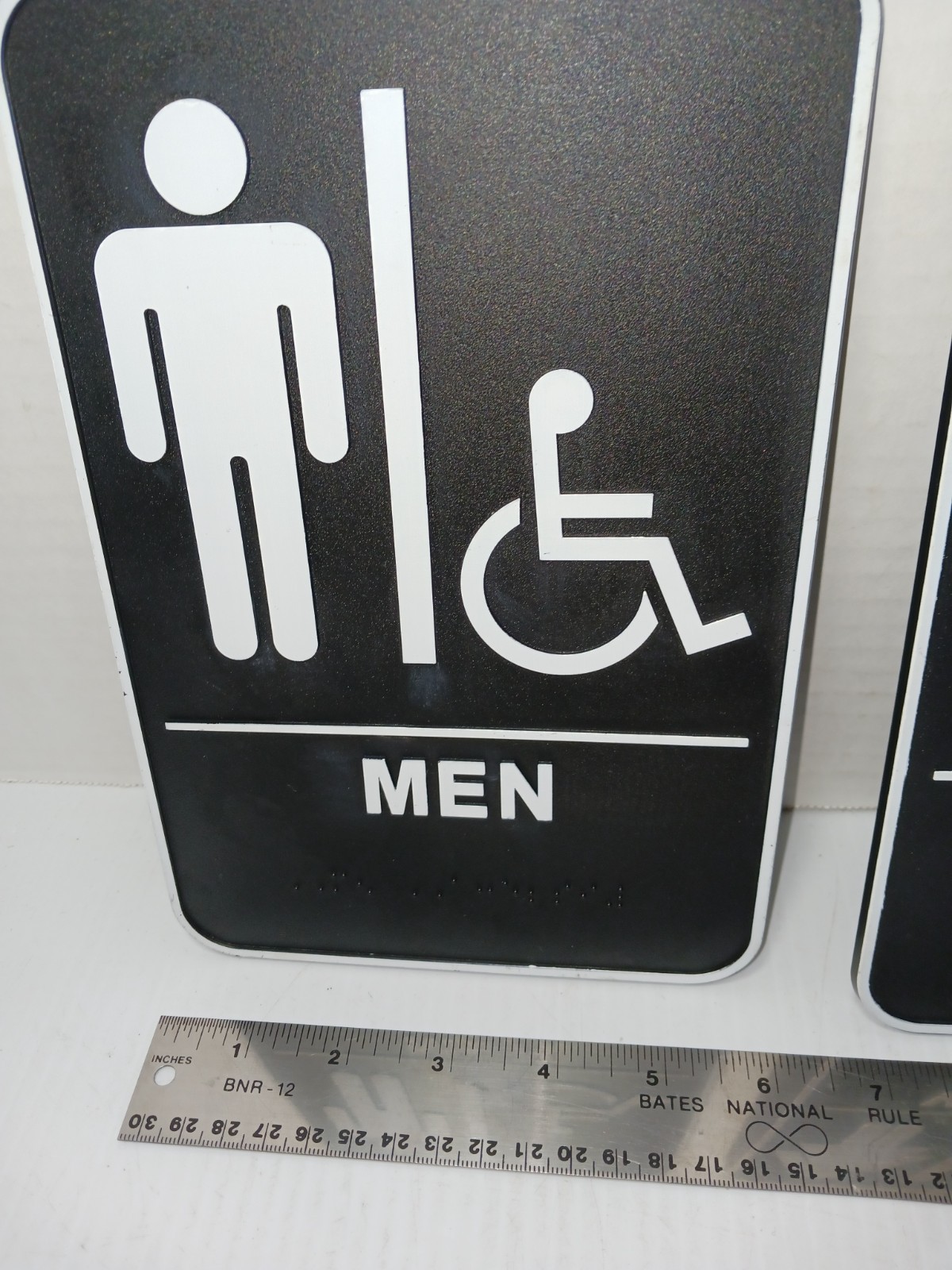 2-Men&rsquo;s Women&rsquo;s Handicapped Restroom Sign 6X9 ADA Comp W/Braille Durable Plastic