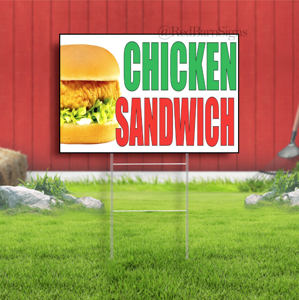 CHICKEN SANDWICH Sign NEW Best Quality Yard Sign