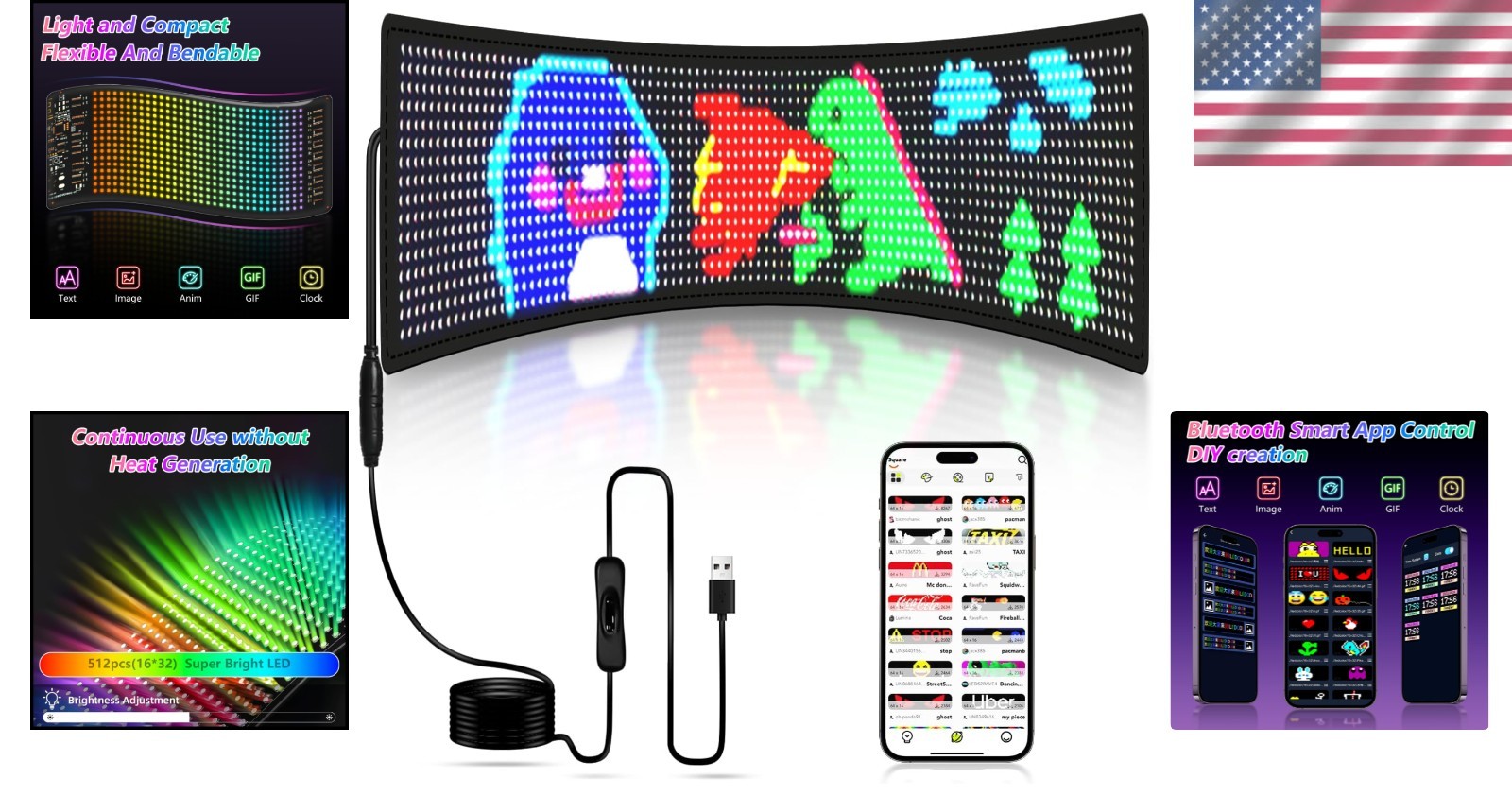 Vibrant 23&Prime;x5&Prime; LED Sign with APP Control for Stunning Advertising & Celebrations