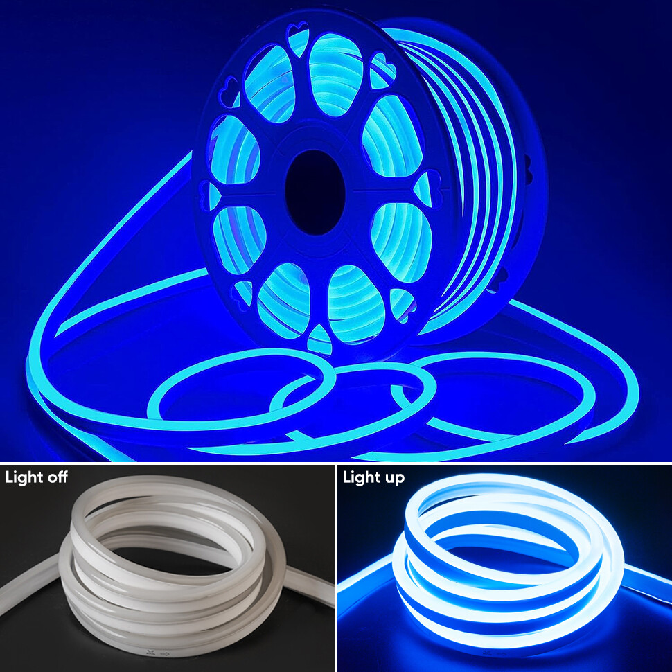 Blue 330ft 110V Waterproof LED Neon Rope Light Strip Outdoor DIYSign Lighting US