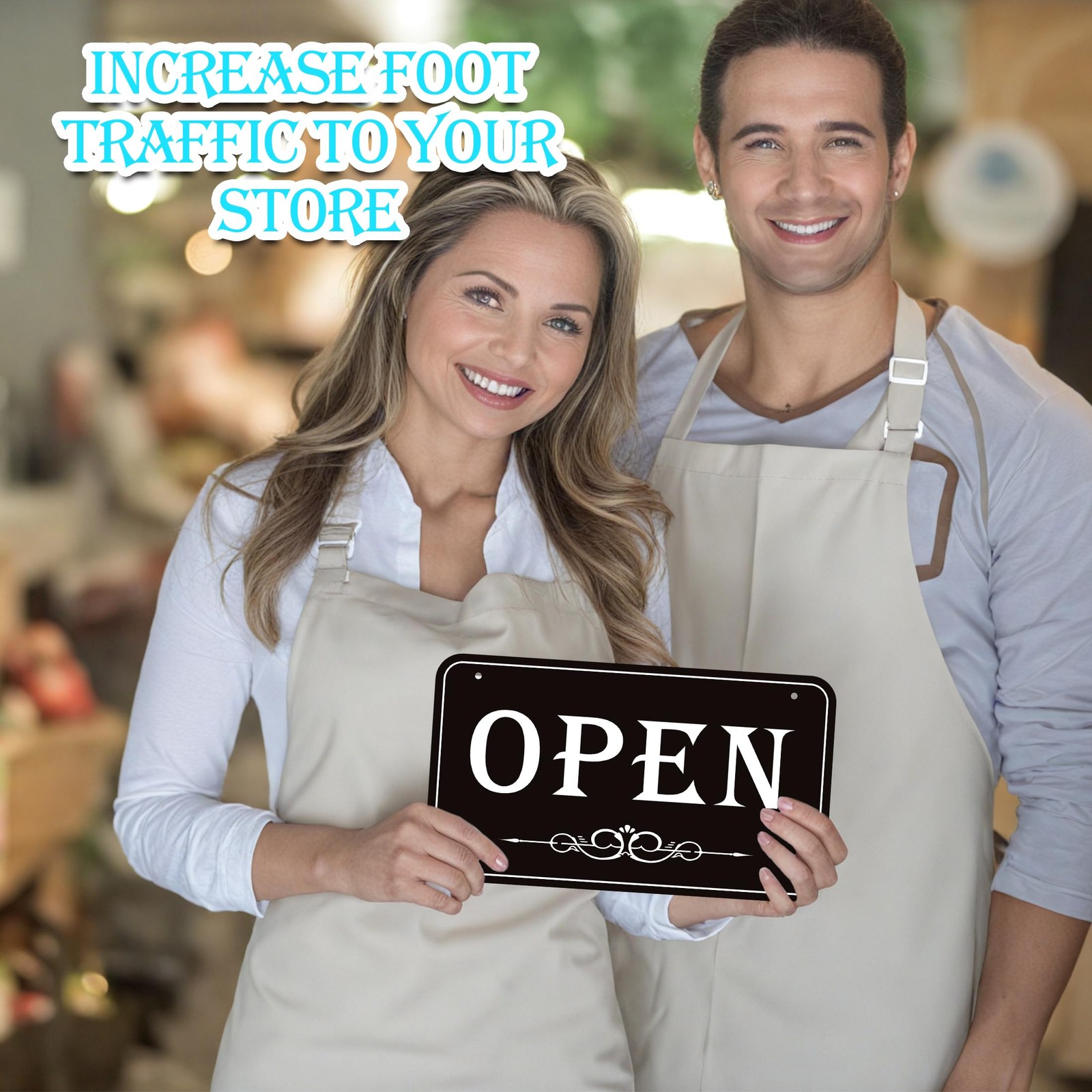 Double Sided Open Closed Sign Business Open and Closed Hours Flip Sign for Store