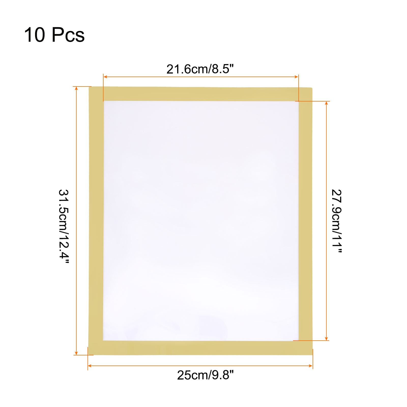 10pcs Self Adhesive Magnetic Wall Sign Holder, 8.5&Prime;x11&Prime; Frame Display,Gold