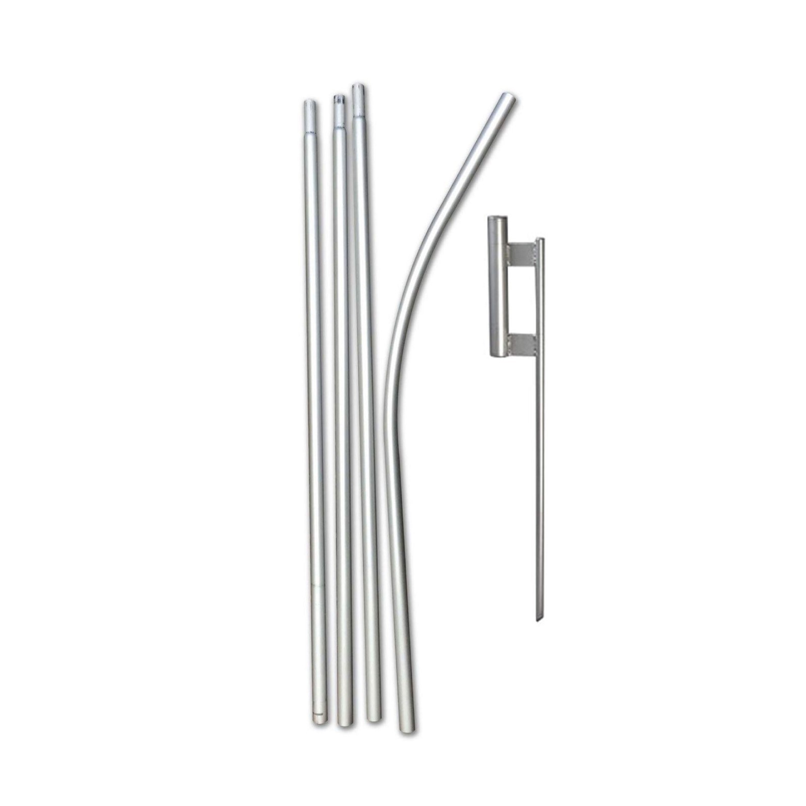Swooper Feather Flutter Tall Flag Kit | Poles, Spike, Flag | 15&prime; Assembled