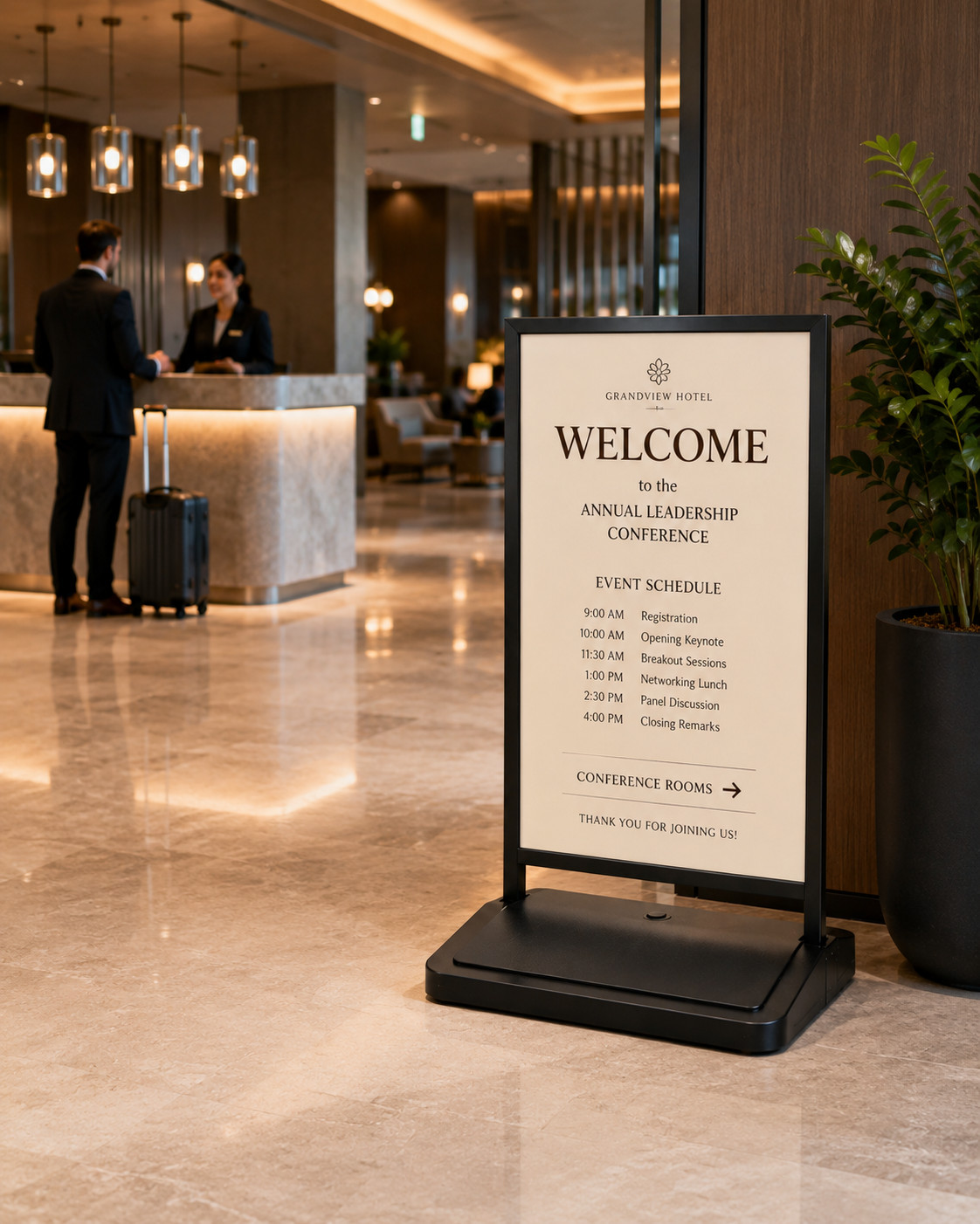 Floor Stand Sign Holder 23⅔ »x35½ » Indoor and Outdoor Sidewalk Refillable Water